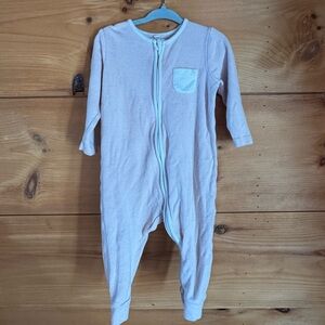 Striped Baby Onesie with Front Zipper